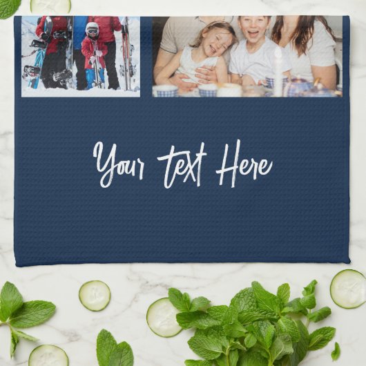 Eenvoudige 4 fotocollage | U kunt de achtergrond w Theedoek (Gevouwen)