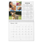 Eenvoudige 4 foto's per maand 2026 Jaaroverzicht Kalender (Feb 2027)