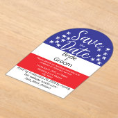 Eenvoudige 4 juli Patriottische Country Wedding Acryl Uitnodigingen (Laagn)