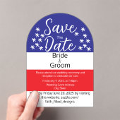 Eenvoudige 4 juli Patriottische Country Wedding Acryl Uitnodigingen (Insitu (Draagbaar))