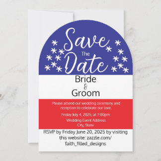 Eenvoudige 4 juli Patriottische Country Wedding Kaart