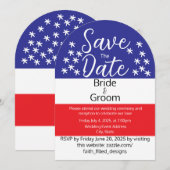 Eenvoudige 4 juli Patriottische Country Wedding Kaart (Voorkant / Achterkant)