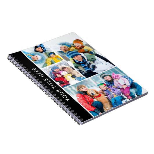 Eenvoudige 4 Photo Collage Gepersonaliseerde Aange Notitieboek (Rechterzijde)
