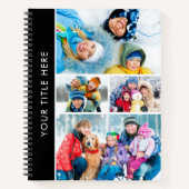 Eenvoudige 4 Photo Collage Gepersonaliseerde Aange Notitieboek (Voorkant)