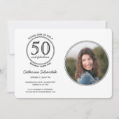 Eenvoudige 50 en Fabulous Foto Verjaardagsfeestje Kaart (Voorkant)