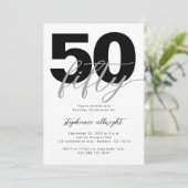 Eenvoudige 50 en Fabulous Script 50ste verjaardags Kaart (Staand voorkant)
