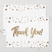 Eenvoudige 50e verjaardag van gouden confetti beda bedankkaart (Voorkant / Achterkant)