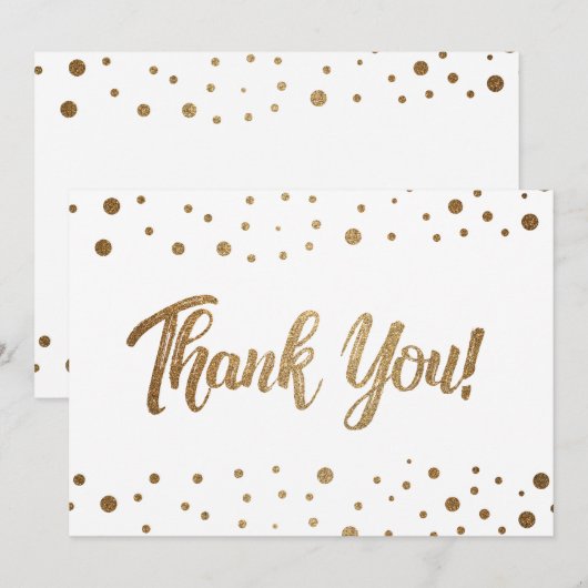 Eenvoudige 50e verjaardag van gouden confetti beda bedankkaart (Voorkant / Achterkant)