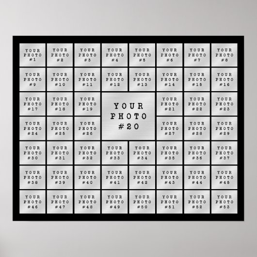 Eenvoudige 53 foto collage Aangepaste kleur Poster (Voorkant)