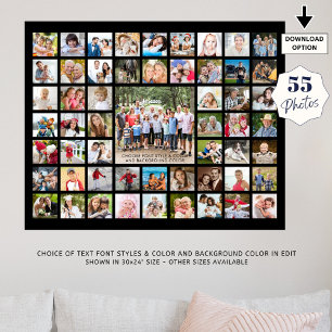Eenvoudige 55 foto collage Aangepaste kleur Poster
