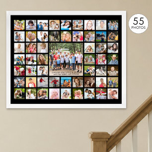 Eenvoudige 55 foto collage op maat gemaakte kleur poster