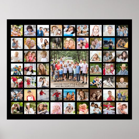 Eenvoudige 55 fotocollage aangepaste kleur poster (Voorkant)