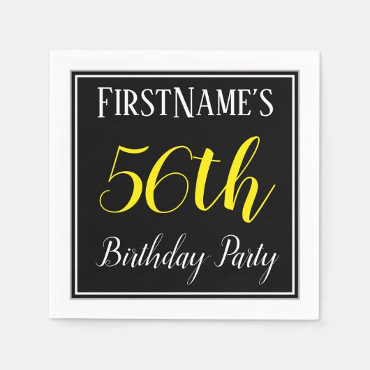 Eenvoudige, 56e verjaardag met aangepaste naam servet (Voorkant)