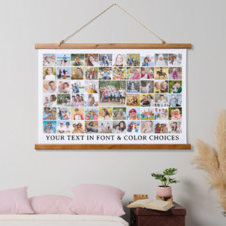 Eenvoudige 57-fotocollage, aangepast hangend wandkleed