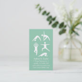 Eenvoudige 5 Beginner Yoga Poses Instructeur Visitekaartje (Staand voorkant)
