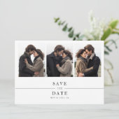 Eenvoudige 5 foto bruiloft Save the Date Uitnodige Kaart (Staand voorkant)