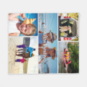 Eenvoudige 5 foto collage gepersonaliseerd fleece deken (Voorkant (Horizontaal))