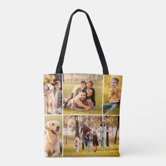 Eenvoudige 5 fotocollage tote bag (Achterkant)