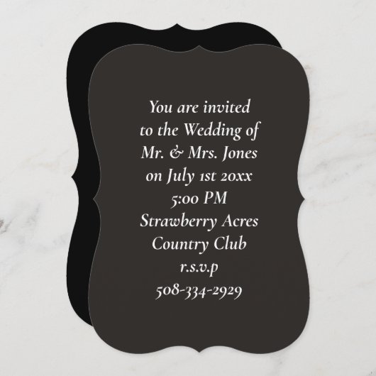 Eenvoudige 5x7 bruiloft uitnodiging (Voorkant / Achterkant)