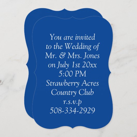 Eenvoudige 5x7 bruiloft uitnodiging (Voorkant / Achterkant)