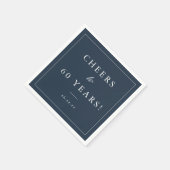 Eenvoudige 60e verjaardag servet (Hoek)