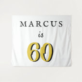 Eenvoudige 60e verjaardag van de Leeftijd van de N Wandkleed (Voorkant (horizontaal))