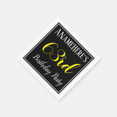 Eenvoudige, 63e verjaardag met aangepaste naam servet (Hoek)