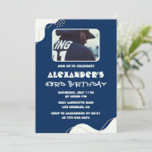 Eenvoudige 63e verjaardagsuitnodigingen Mannen Pho Kaart (Staand voorkant)