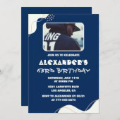 Eenvoudige 63e verjaardagsuitnodigingen Mannen Pho Kaart (Voorkant / Achterkant)