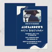 Eenvoudige 66e verjaardagsuitnodigingen Mannen Pho Kaart (Voorkant / Achterkant)