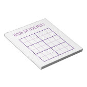 Eenvoudige 6 door 6 Paarse White Sudoku Grid Sjabl Notitieblok (Schuin)