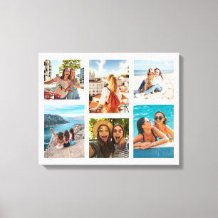 Eenvoudige 6 fotocollage canvas afdruk