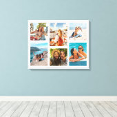 Eenvoudige 6 fotocollage canvas afdruk (Insitu (Houten vloer))