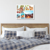 Eenvoudige 6 fotocollage canvas afdruk (Insitu (Slaapkamer))