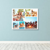 Eenvoudige 6 fotocollage canvas afdruk (Insitu (Houten vloer))