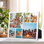 Eenvoudige 6 fotocollage fotoplaat<br><div class="desc">Creëer uw eigen gepersonaliseerde foto collage plaque. Voeg 6 van uw favoriete afbeeldingen en aangepaste kleur achtergrond toe aan dit moderne sjabloon ontwerp.</div>