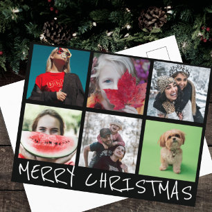 Eenvoudige 6 Insta Fotocollage Vrolijk Kerstfeest Briefkaart