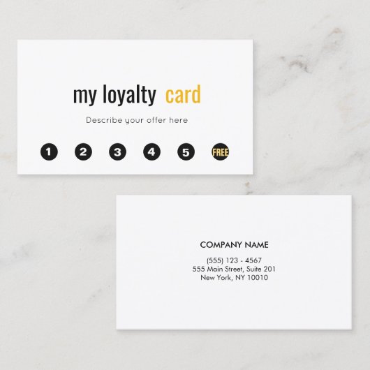 Eenvoudige 6-punts klantenlogo klantenkaartje (Voorkant / Achterkant)