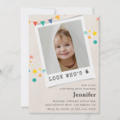 Eenvoudige 6e verjaardagsuitnodigingen Meisje Oran Kaart (Voorkant)