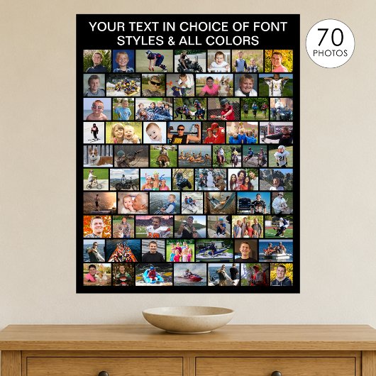 Eenvoudige 70 Foto Collage Aangepast Gepersonalise Poster