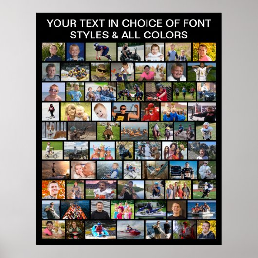 Eenvoudige 70 Foto Collage Maatwerk Persoonlijk Poster (Voorkant)