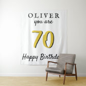 Eenvoudige 70e Happy Birthday Party-achtergrond Wandkleed (In situ)