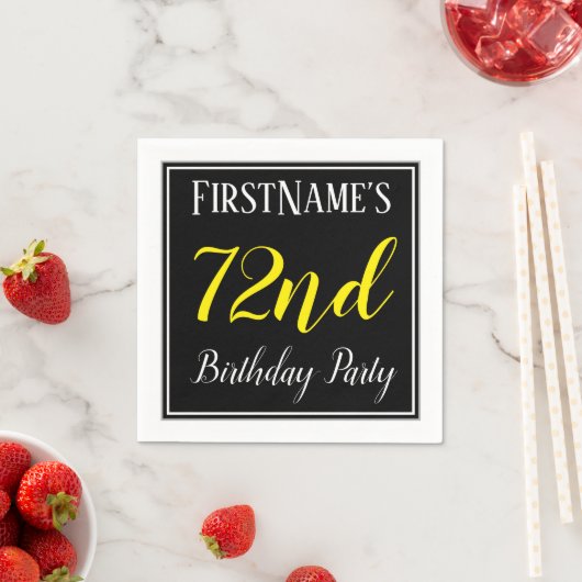 Eenvoudige, 72e verjaardag met aangepaste naam servetten (Insitu)