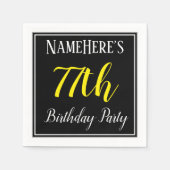 Eenvoudige, 77e verjaardag met aangepaste naam servet (Voorkant)