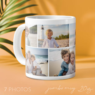 Eenvoudige 7 foto collage - Minimaal modern raster Grote Koffiekop