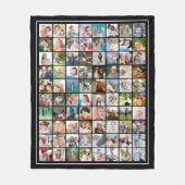 Eenvoudige 80-fotocollage Sjabloon Uw kleur Fleece Deken (Voorkant)