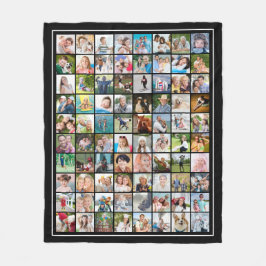 Eenvoudige 80-fotocollage Sjabloon Uw kleur Fleece Deken