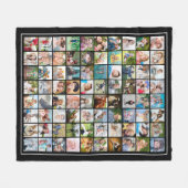 Eenvoudige 80-fotocollage Sjabloon Uw kleur Fleece Deken (Voorkant (Horizontaal))