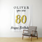 Eenvoudige 80ste verjaardag Happy Birthday Party A Wandkleed (In situ)