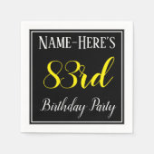 Eenvoudige 83e verjaardag met aangepaste naam servetten (Voorkant)